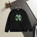 Dior Four‑Leaf Clover Embroidered Crewneck Sweatshirt, Black White #A68060