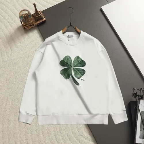 Dior Four‑Leaf Clover Embroidered Crewneck Sweatshirt, Black White #A68060