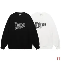 Dior Lace Pattern Embossed Logo French Terry Crewneck Sweatshirt #A67660