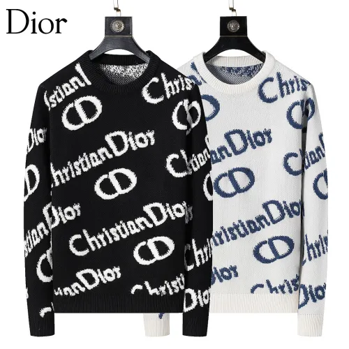 Dior Men All Over Christian Dior Logo Crewneck Sweater White, Black #A69329