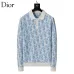 Dior Men All Over Logo Jacquard Polo Knit Sweater Light Blue, Black #A69326