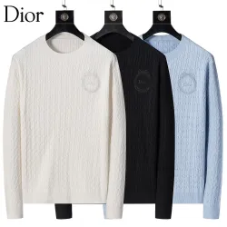 Dior Men Cable Knit Crewneck Sweater Off White, Black, Light Blue #A69330