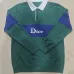 Dior Men Color Block Stripe Polo Knit Sweater Green, Black #A69331