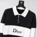 Dior Men Color Block Stripe Polo Knit Sweater Green, Black #A69331