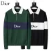Dior Men Color Block Stripe Polo Knit Sweater Green, Black #A69331
