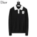 Dior Men Contrast Collar Polo Knit Sweater White, Black #A69324