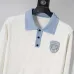 Dior Men Contrast Collar Polo Knit Sweater White, Black #A69324