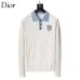 Dior Men Contrast Collar Polo Knit Sweater White, Black #A69324