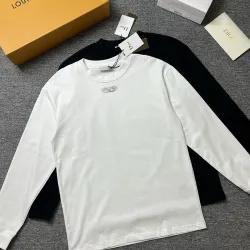 Dior Metal Tag Logo Crew‑Neck Long‑Sleeve Tee Black White #A68062