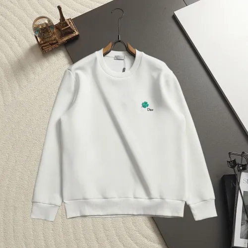Dior Mini Four‑Leaf Clover Embroidered Crewneck Sweatshirt Black White #A68061
