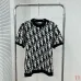 Dior Oblique Logo Jacquard Crewneck Short‑Sleeve Knit Top Black,Khaki,Blue #A68201