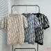 Dior Oblique Logo Jacquard Crewneck Short‑Sleeve Knit Top Black,Khaki,Blue #A68201