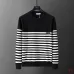 Dior Striped Crewneck Knit Sweater Black,Navy Blue #A68203