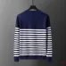 Dior Striped Crewneck Knit Sweater Black,Navy Blue #A68203