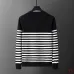 Dior Striped Crewneck Knit Sweater Black,Navy Blue #A68203