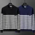 Dior Striped Crewneck Knit Sweater Black,Navy Blue #A68203