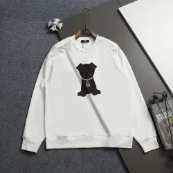 Fendi Men Puppy Embroidered Crew Neck Sweatshirt | Black & White #A68151