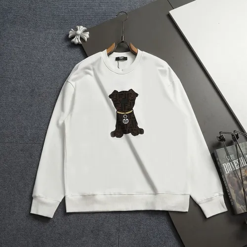 Fendi Men Puppy Embroidered Crew Neck Sweatshirt | Black & White #A68151
