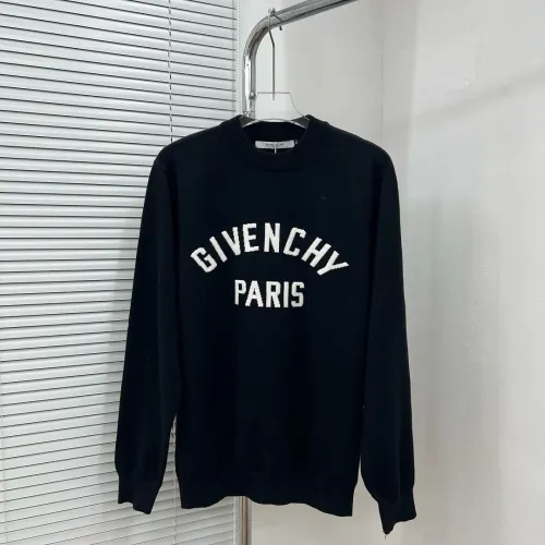 Givenchy Paris Letter Logo Crewneck Knit Sweater, Camel & Black #A69386
