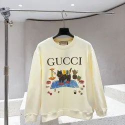 Gucci Black Cat Graphic Crewneck Sweatshirt, Cream #A68051