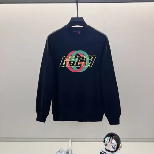 Gucci Black Sweatshirt With Vibrant Colorful Interlocking G Logo And Brand Lettering #B54370