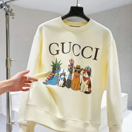 Gucci Cat Print Crew Neck Sweatshirt, Cream #A68050