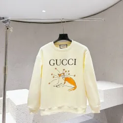 Gucci Cat Star Print Crew Neck Sweatshirt, Cream #A68054
