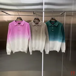 Gucci Ombre Polo-Collar Knit Sweater, Pink, Beige, Green #A68181