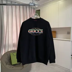 Gucci Vintage Colorful Logo Crew‑Neck Sweatshirt, Cream White, Black #A68232