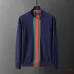 Gucci Web Stripe Crew-Neck Knit Sweater, Black, Navy Blue #A68189