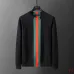 Gucci Web Stripe Crew-Neck Knit Sweater, Black, Navy Blue #A68189