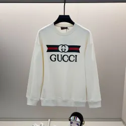 Gucci White Sweatshirt With Iconic Double G Logo And Web Stripe Design #B54371