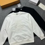 Loewe Anagram Embroidered Crewneck Sweatshirt, Black White #A68064