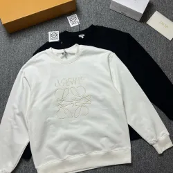 Loewe Anagram Embroidered Crewneck Sweatshirt, Black White #A68064