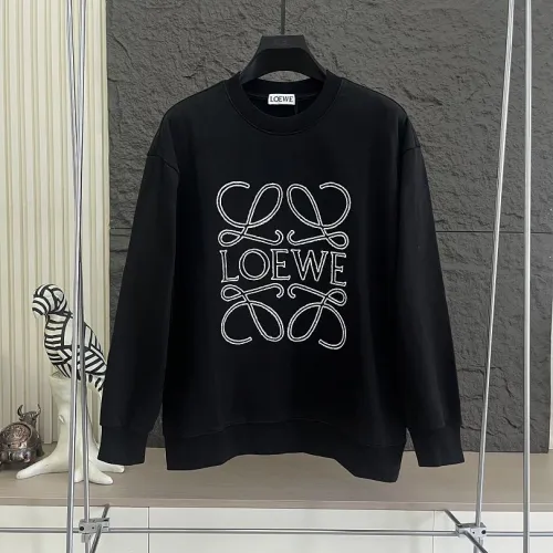 Loewe Anagram Logo Print Crewneck Sweatshirt, Black, White #A68223
