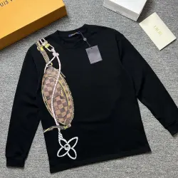 LV Hot Air Balloon Print Long Sleeve Tee, Black White #A68067