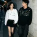 LV Monogram Allover Print Long Sleeve Tee, Black White #A68068