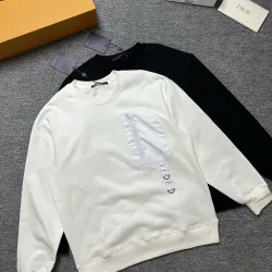 LV Monogram Patch Crewneck Sweatshirt, Black White #A68066