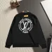 Louis Vuitton Classic Circular LV Paris Logo Print Crew Neck Pullover Sweatshirt For Men Black #A67597
