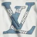 Louis Vuitton Classic Logo Denim Patchwork Embroidered Crewneck Sweatshirt #A67643