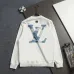 Louis Vuitton Classic Logo Denim Patchwork Embroidered Crewneck Sweatshirt #A67643