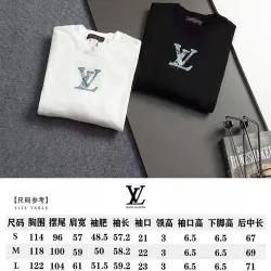 Louis Vuitton Classic Logo Denim Patchwork Embroidered Crewneck Sweatshirt #A67643