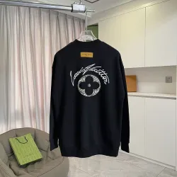  Crewneck Sweatshirt Script Logo Front & Back, Black, White #A68759