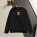Louis Vuitton Denim‑Style LV Logo Crew Neck Pullover Sweatshirt For Men Solid Black #A67591