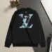 Louis Vuitton Denim‑Style LV Logo Crew Neck Pullover Sweatshirt For Men Solid Black #A67591