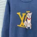 Louis Vuitton Dog Graphic LV Logo Crewneck Knit Sweater, Navy #A69385