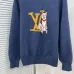 Louis Vuitton Dog Graphic LV Logo Crewneck Knit Sweater, Navy #A69385