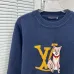 Louis Vuitton Dog Graphic LV Logo Crewneck Knit Sweater, Navy #A69385