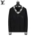 Louis Vuitton Men Cable Knit V-Neck Sweater White, Black #A69325
