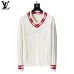 Louis Vuitton Men Cable Knit V-Neck Sweater White, Black #A69325